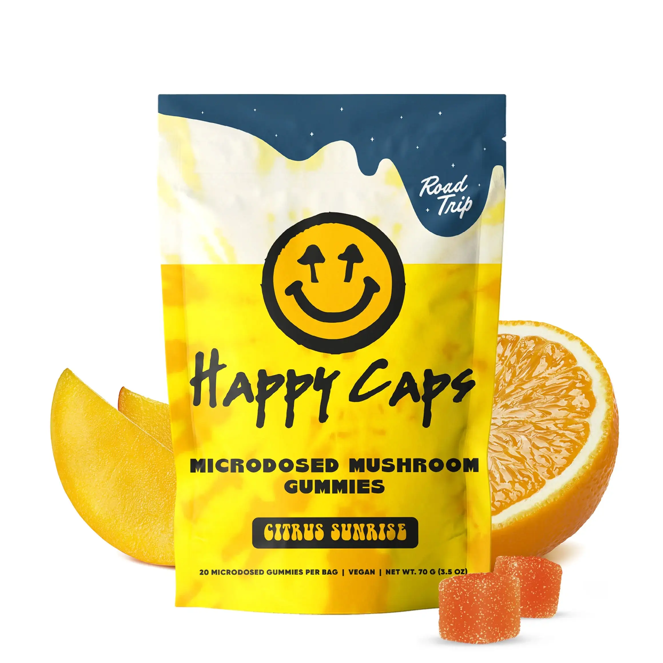 Happy Caps® x Road Trip - MICRODOSED Gummies + Functional Mushrooms