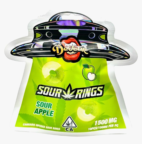 Quality Devour Sour Rings THC gummies. Tangy, potent, flavored edible rings for flavor‑rich cannabis enjoyment with balanced, long‑lasting effects.