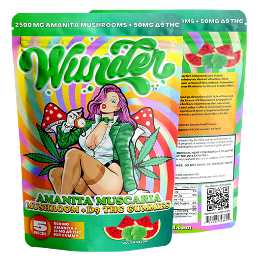 Wunder Amanita Muscaria + 50mg D9 Gummies - Watermelon