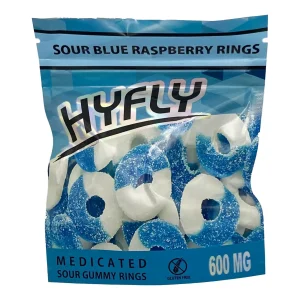 Hyfly Sour Blue Raspberry Rings 600mg